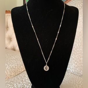 NIB Silver Initial Necklace with CZ accents